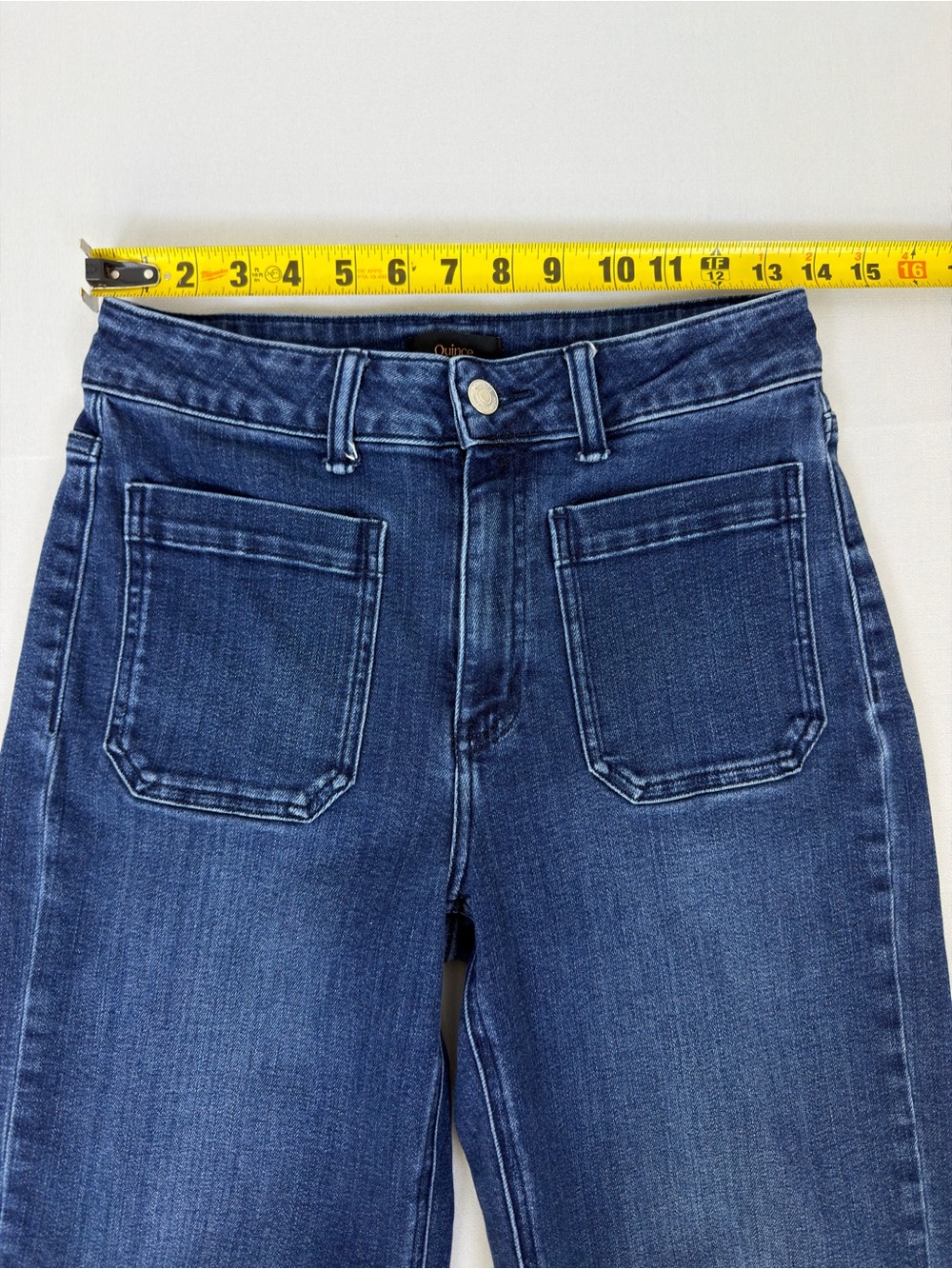 Quince Bella Stretch Patch Pocket Wide Leg Jeans 27/28 - Picture 7 of 12